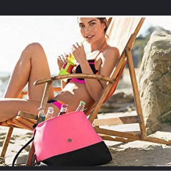 Victoria`s Secret Beach Bag Cooler Insulated Tote Large VS Cooler Tote Pink, - Picture 3 of 8